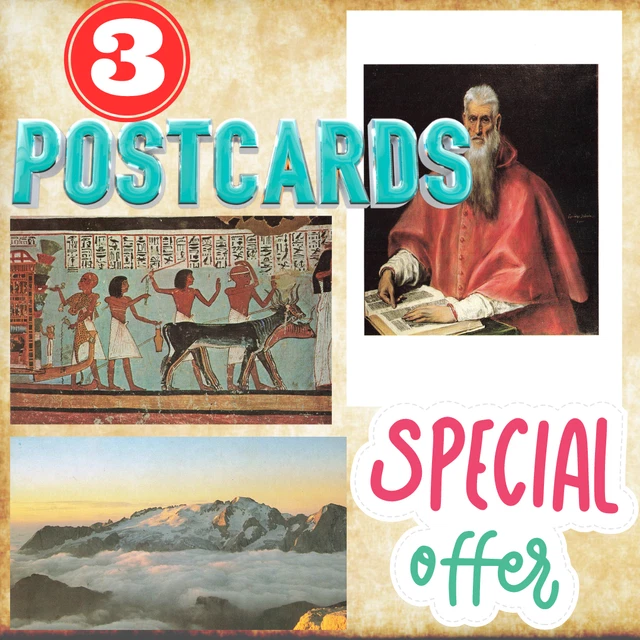 3pcs vintage postcards Dolomiti - La MARMOLADA ST. JEROME Valley of the Kings