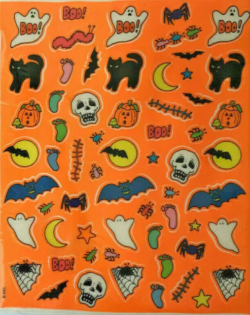 VTG Stickers Halloween Face Body Stickers American Greetings Sheet