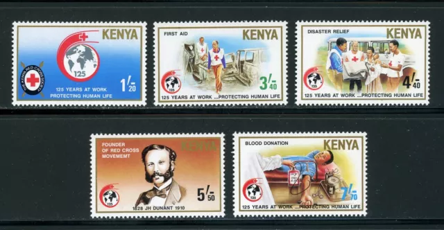 Kenya Scott #486-490 MNH Red Cross 125th ANN CV$8+ 435071