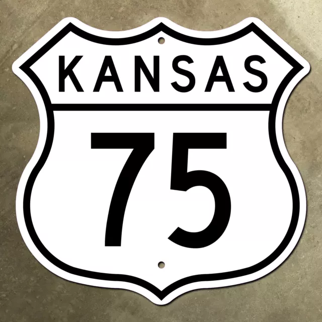 Kansas US route 75 highway marker road sign 1954 shield Topeka