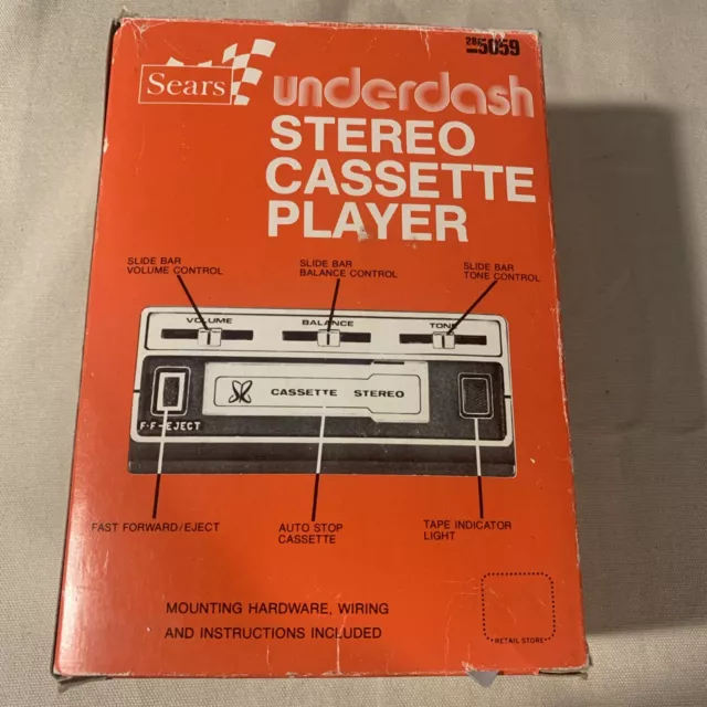 Sears Underdash Stero Cassette Player NOS