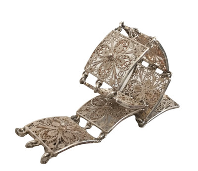 Accurist D'Antiquariato Bracciale 950er Argento Bracciale IN Argento 20cm Gioiello Antico 