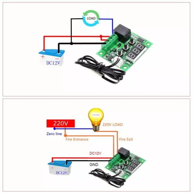 Hot Sensor Module W1209 DC 12V Temperature Control Switch Thermostat Disjunctor 2