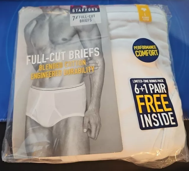 Stafford Full-Cut Briefs White Blended Cotton Size L (36-39) 6 Pairs Dry &  Cool