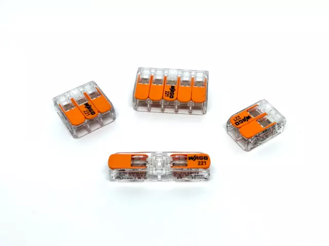 Electrical Connectors WAGO 221 Series Reuseable Terminal Block. Free Delivery