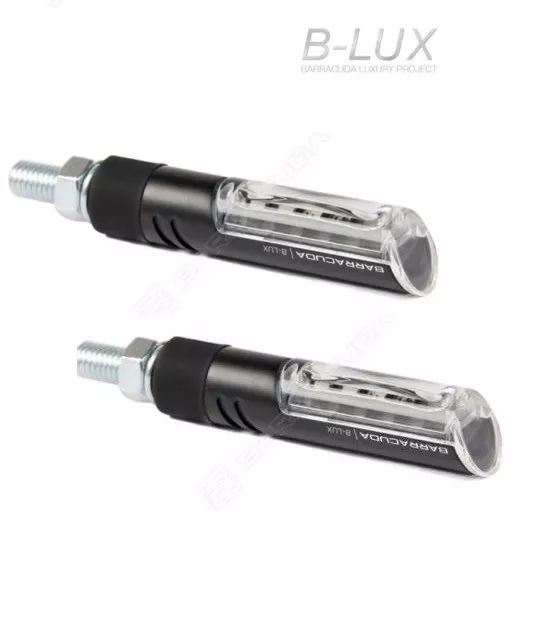 BARRACUDA Paar Blinker Geschenkidee B-Lux Genehmigt Schwarz Moto Triumph Triple