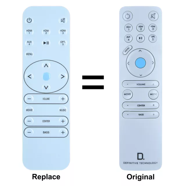 Replace Remote Control Fit for Definitive Technology SoloCinema Sound Bar System