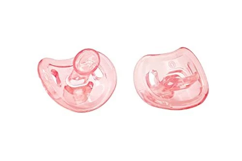 2 Soft Silicone Infant Pacifiers, Lightweight & Orthodontic, for 12-18 M (Pink)