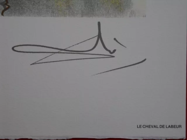 Salvador DALI : Les Chevaux, Le Cheval de Labeur, Lithographie signée - 1983 2