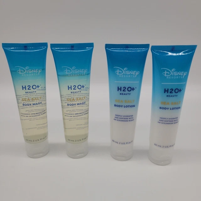 NEW DISNEY RESORTS 2 H2O+ 2oz Sea Salt Body Wash & 2 Sea Salt Body