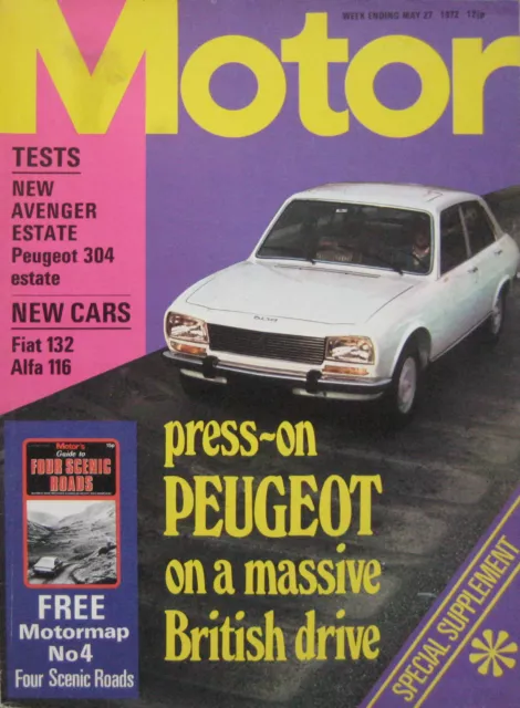 Motor magazine 27 May 1972 featuring Hillman Avenger road test, Ford Capri, Fiat