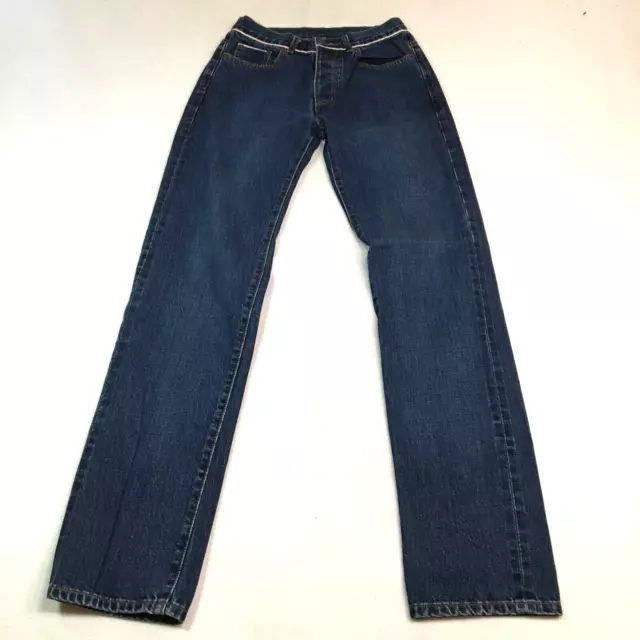 VTG DKNY Jeans Womens Jeans Sz 4 Mid Rise Straight White Piping at Waist NWOT