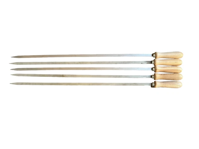 AWCIGG® 8 Pezzi Spiedini In Acciaio Inox Con Manici In Legno Di Faggio - Foto 4