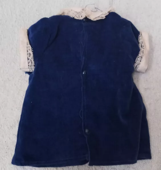 Antiguo Vestido De Muñeca A Identificar, Vestido Azul Con Lazo, Años 60 70 ?