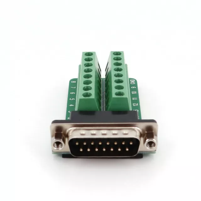 D-SUB DB15 Male 2 Row 15-Pin Plug Breakout Board Terminals Adapter Connector