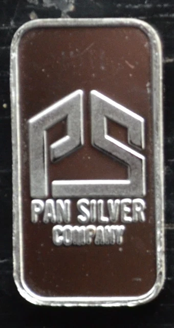 Pan Silver Company - 1 GRAM GR G .999 Fine Pure Solid Silver Bullion Bar