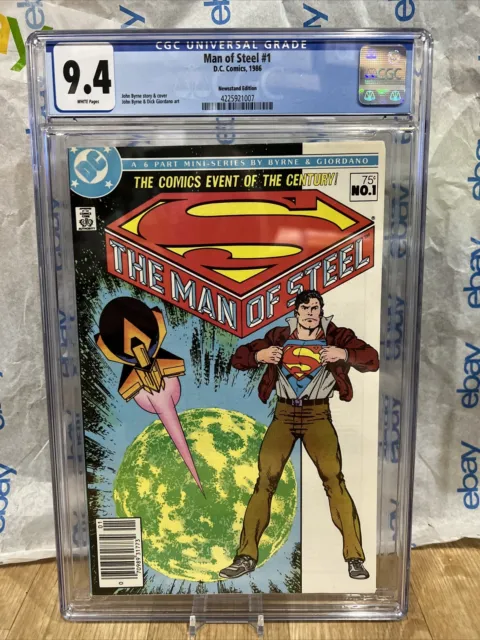 SUPERMAN MAN OF STEEL #1 1986 newsstand  VARIANT CGC 9.4 JOHN BYRNE comic