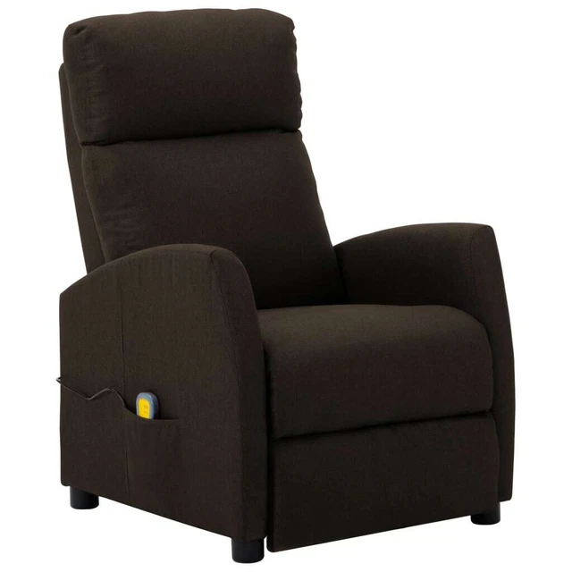 Fauteuil de massage inclinable Marron foncé Tissu FR