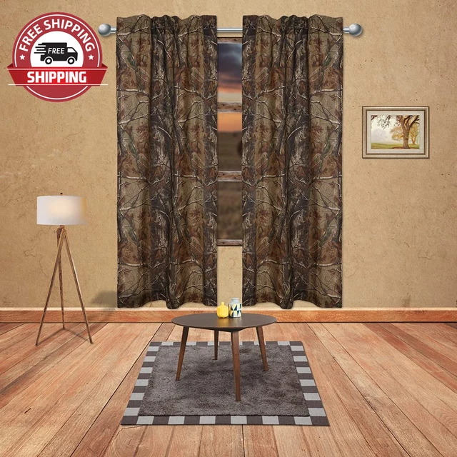 Realtree All Purpose Rod Pocket Curtain, Camouflage Design 42 X 87 Inches, Perfe