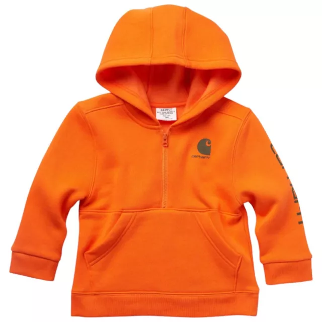 Carhartt Toddlers' Half-Zip Long-Sleeve Hoodie Exotic Orange