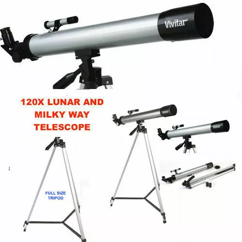 Hd Refractor Telescope 60X-120X With Full Size Tripod Free Fast Shipping Nib