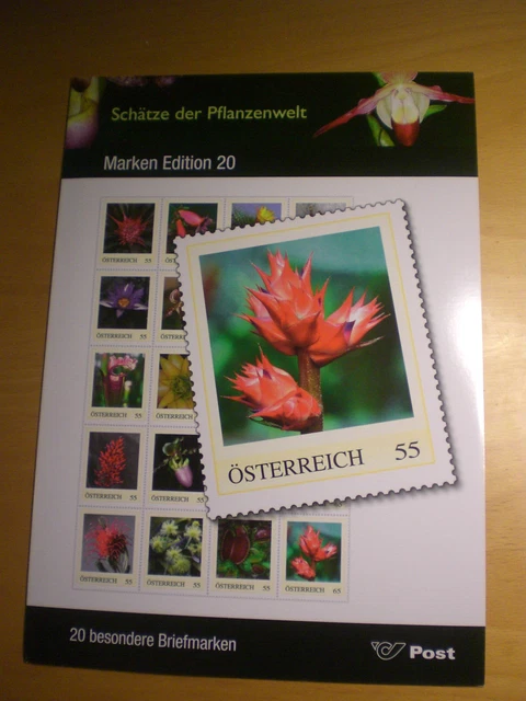 Österreich PM Sondermarken Bogen Schätze der Pflanzenwelt postfr in Mappe