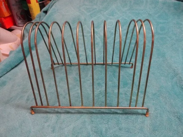 VTG Gold Wire Desk File Brochure Magazine Album Holder Organizer Rack 11 Section