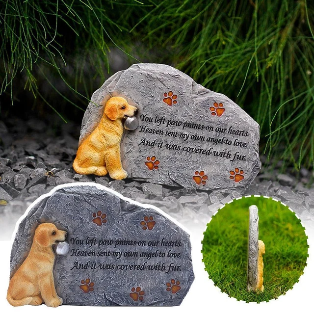 Slate Stone Pet Memorial Plaque with Picture for Grave Customizable Size