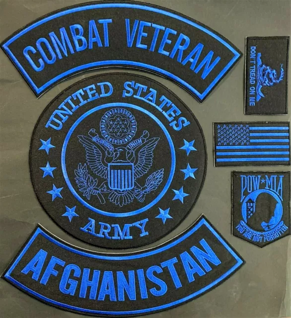 US ARMY SEAL Combat Veteran Afghanistan Military Motorcycle Vest Lot/ 6 ...