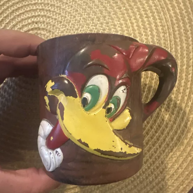 Vintage 1960's Woody Woodpecker Kid's F&F MOLD Ohio Mug/Cup Cartoon Creepy Fun