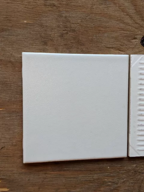 2 pcs.  American Olean Crystalline White 6x6 ceramic tile #365 vintage 60s 70s