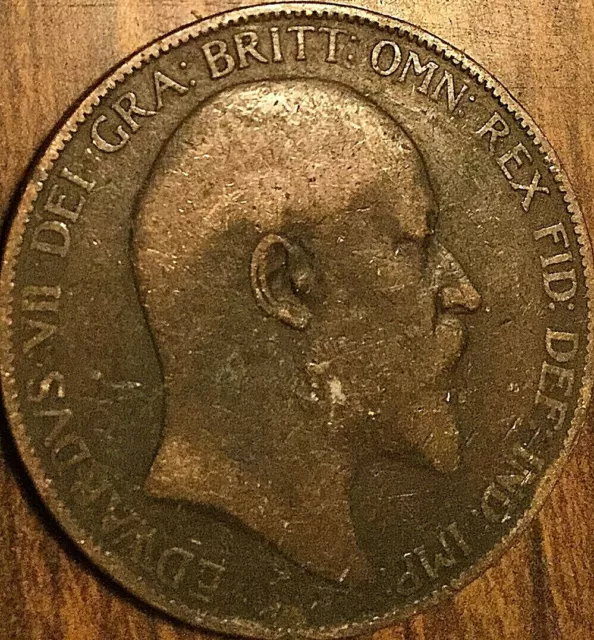 1905 Uk Gb Great Britain One Penny 2
