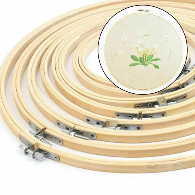 Wooden Cross Stitch Machine Embroidery Hoop Ring Bamboo Sewing Tools 10~36CM