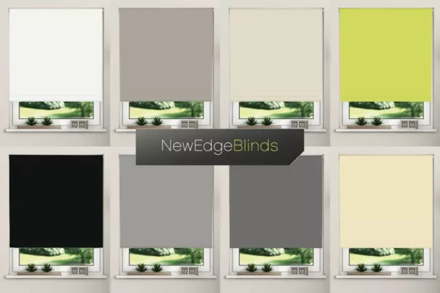 NewEdgeBlinds Easy Fit Fabric Blackout Thermal Window Roller Blinds (165cm Drop)