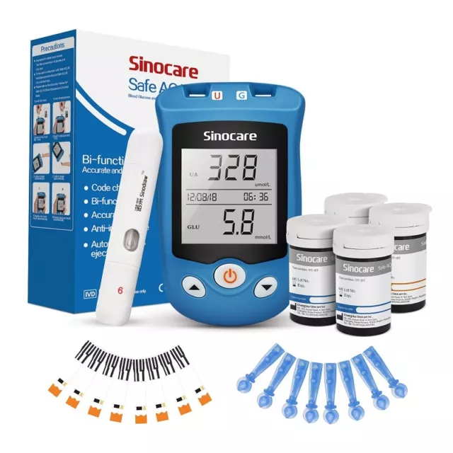 AQ-UG Blood Glucose Monitor & Uric Acid Monitor for Gout Diabetes Expire in 2025