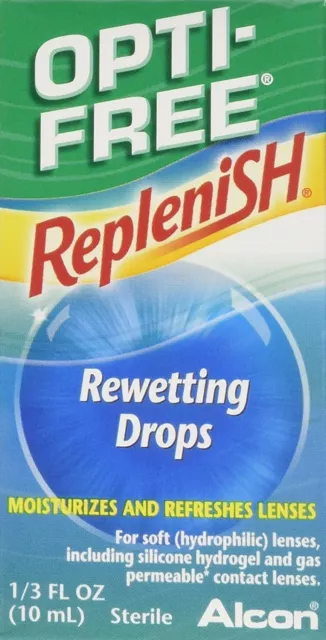 Opti-Free Replenish REWETTING Drops 10 mL Alcon ***