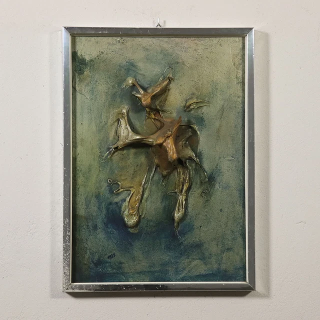 Studio,1975 Bassorilievo a Tecnica mista su truciolare Composizione Astratta