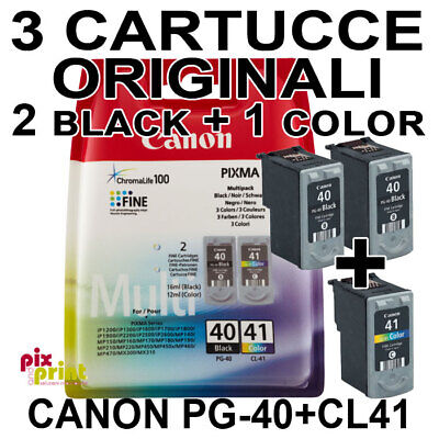 Canon PG-40 CL-41 Cartucce ORIGINALI  2 Nero + 1 Colore iP2600 MP190 MP220 MX310