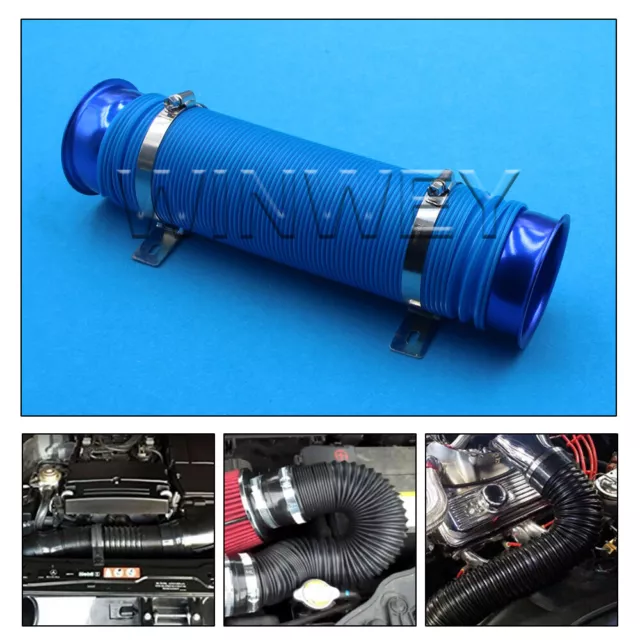 Pure Blue Hose Forced Induction 3"/75mm Pipe for Cold Duct Air Feed With Ends