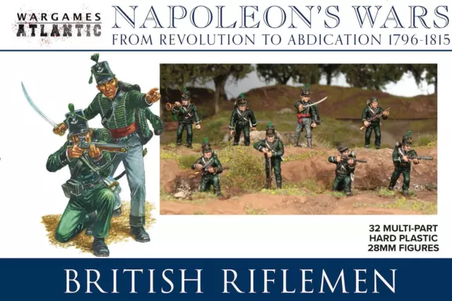 Napoleon's Wars: British Riflemen (32 Multi Part Hard Plastic 28mm F (US IMPORT)