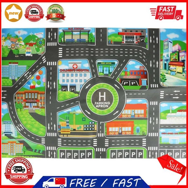 83X58CM CITY PARKING Lot Roadmap Map Road Signs Model Car Climbing Mats ...