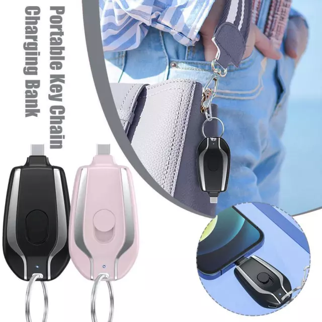 1500mAh Rechargeable Keyring Pocket Power Bank For Android iPhone USB - 3