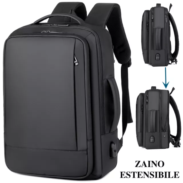 Zaino da Viaggio Estensibile per Uomo Porta PC Borsa Valigia Scuola Lavoro Z28N