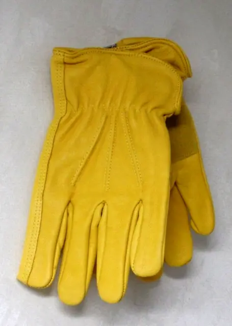 Deer Skin Leather Gloves Natural Unlined Men's - Extra Large