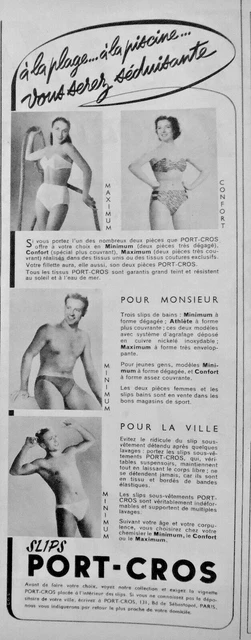 Publicité Port-Cros Slip De Bains A La Plage A La Piscine Vous Serez Seduisant