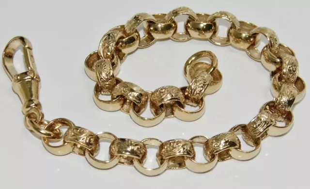 9Ct Yellow Gold On Silver Belcher Bracelet - Ladies - 7.5 Inch