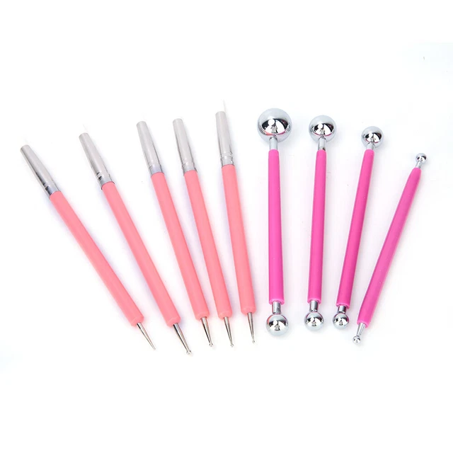 9PCS Bricolage Acrylique Silicone Crayon Poterie Outil De Sculpture D'argile N °