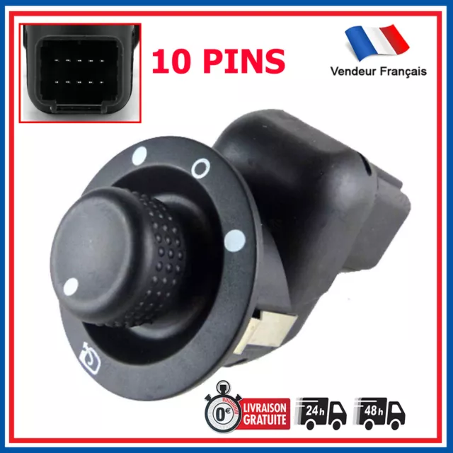 Bouton de reglage retroviseurs rabattables RENAULT CLIO 3, KANGOO 3, MEGANE 2