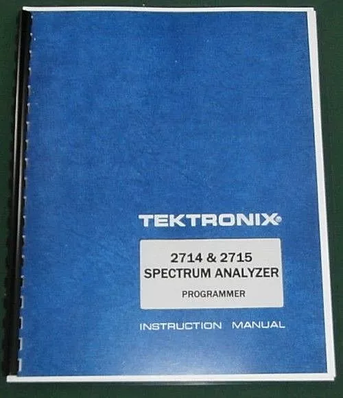 Tektronix 2714 / 2715 Programmer Manual: Comb Bound & Plastic Protective Covers