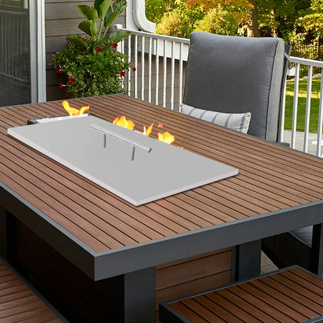 21*9 inch Square Fire Pit Cover for Drop-in Fire Pit Burner Pan Stainless Steel